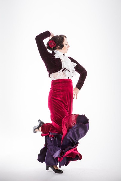 Female spanish flamenco dancer - Φωτογραφία, εικόνα