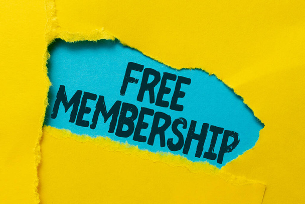 Text sign showing Free Membership. Word for get access to the creative community without paying anything Abstract Discovering New Life Meaning, Embracing Self Development Concept - Photo, Image