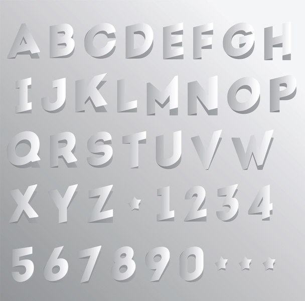 Alfabeto de corte de papel
 - Vetor, Imagem