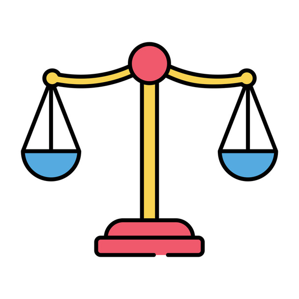 An editable design icon of balance scale - Vector, Image