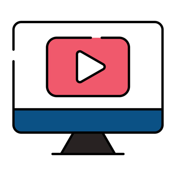 Un icono de diseño perfecto de vídeo en línea - Vector, Imagen