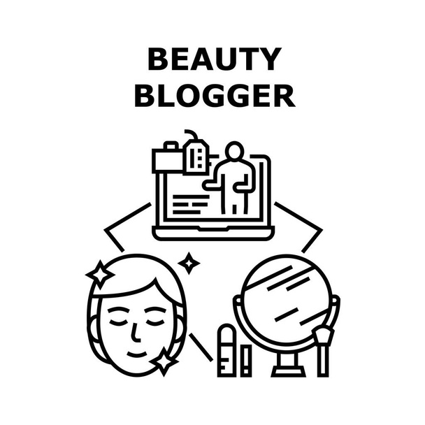Güzellik Blogcusu Vektörü Renk İllüstrasyonu - Vektör, Görsel