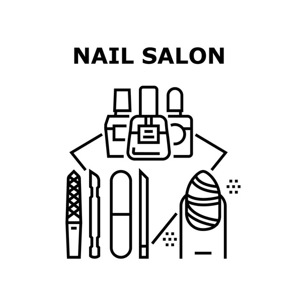 Nail Salon tratar Vector Conceito Ilustração da cor - Vetor, Imagem