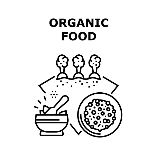Organic Food Vector Concept kolor ilustracji - Wektor, obraz