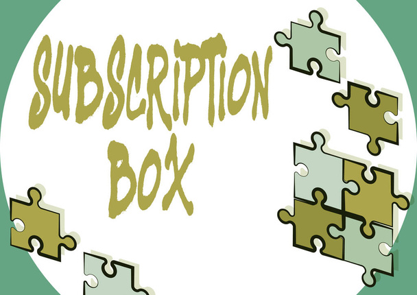Text sign showing Subscription Box. Business concept button if you clicked on will get news or videos about site Creating New Computerized Filing System, Filling Online Documentations - Photo, Image