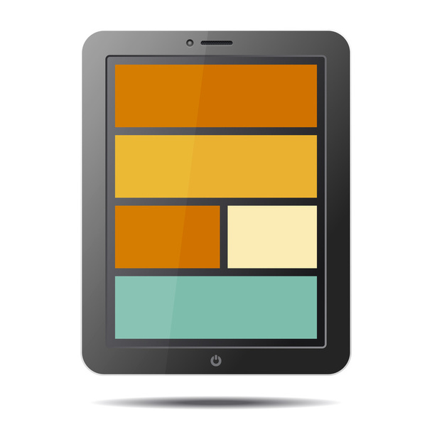 Realista Tablet PC Computer con pantalla de estilo plano aislado sobre fondo blanco. Vector
 - Vector, imagen