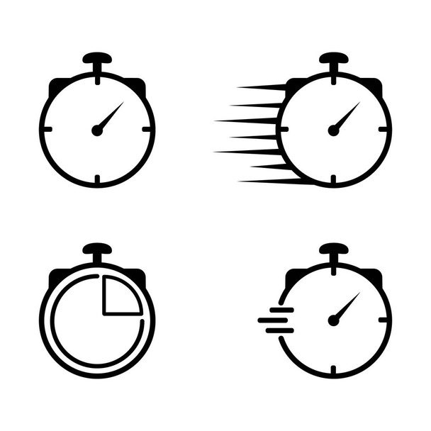 Ensemble de minuterie, horloge, icônes de chronomètre. Illustration de l'icône vectorielle du compte à rebours - Vecteur, image