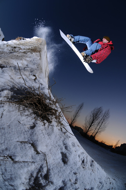 Saltar snowboarder
 - Foto, imagen