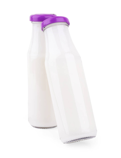 Pitcher of milk isolated on white background. Clipping path. Glass jug - Foto, Imagem