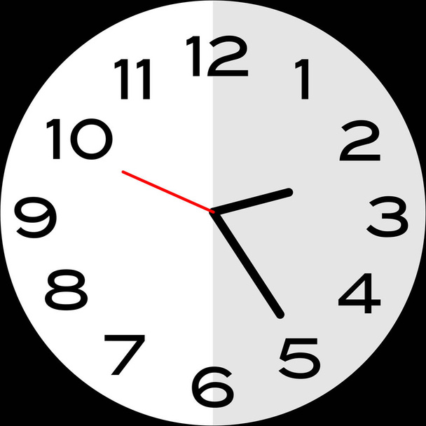 25 minutos después de las 2: 00 o 25 minutos después de las 2: 00 reloj analógico. Icono de diseño uso ilustración diseño plano - Vector, imagen