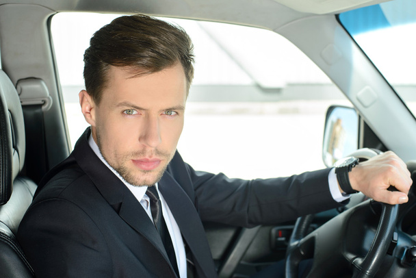 Businessman In The Car - Fotoğraf, Görsel