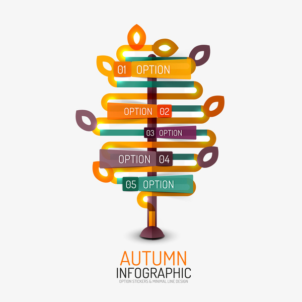 jesień opcja infographic, minimalistyczny wygląd banera - Wektor, obraz