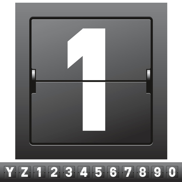 mechanische scorebord alfabet - Vector, afbeelding