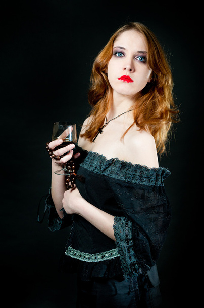 Portrait of vampire woman - Фото, зображення