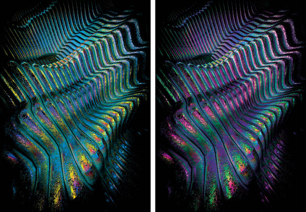 Conjunto de fondos de formas holográficas abstractas modernas con textura de onda olográfica. 3D Render. Aplicable para tarjetas de regalo, portada, póster, folleto, revista, redes sociales, banner web.   - Foto, imagen