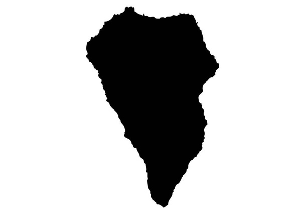 Черная икона карты острова Ла-Пальма, Канарские острова, Испания. - Вектор,изображение