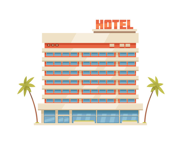 Ikona budovy hotelu - Vektor, obrázek