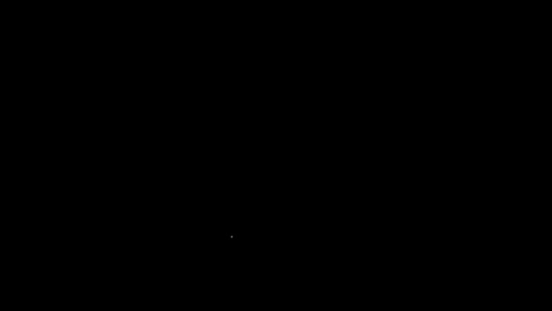 Linea bianca Icona radioattiva isolata su sfondo nero. Simbolo tossico radioattivo. Segnale di pericolo radioattivo. Animazione grafica 4K Video motion - Filmati, video