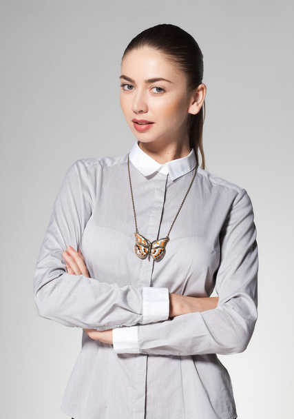 Woman wearing necklace - Фото, изображение