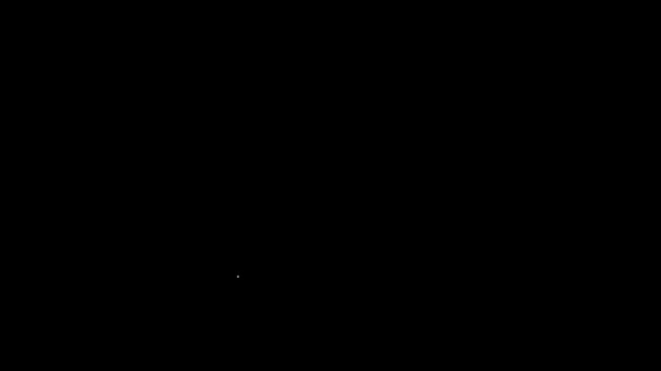 Línea blanca Icono de corona aislado sobre fondo negro. Animación gráfica de vídeo 4K - Imágenes, Vídeo