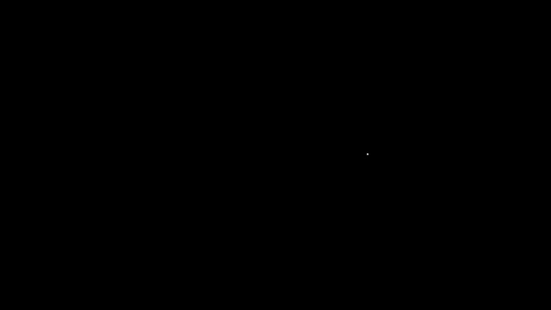 Bílá čára Ikona hvězda izolovaná na černém pozadí. Oblíbené, nejlepší hodnocení, symbol ocenění. Grafická animace pohybu videa 4K - Záběry, video