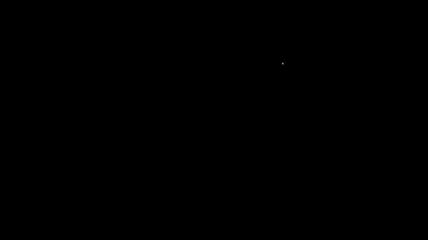 Biała linia Graj w kwadratową ikonę izolowaną na czarnym tle. 4K Animacja graficzna ruchu wideo - Materiał filmowy, wideo