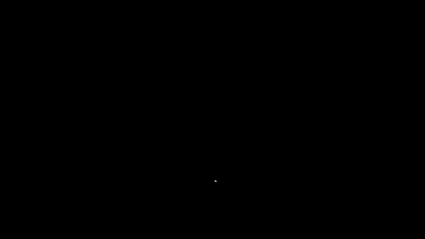 Witte lijn Target met dollarsymbool pictogram geïsoleerd op zwarte achtergrond. Het pictogram van het investeringsdoel. Succesvol zakelijk concept. Geld of geld. 4K Video motion grafische animatie - Video