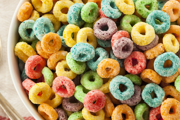 Coloful Fruit Cereal Loops - Fotoğraf, Görsel