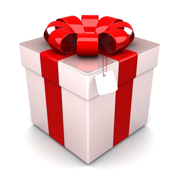 Gift box, with a colorful ribbon like a present - Photo, Image
