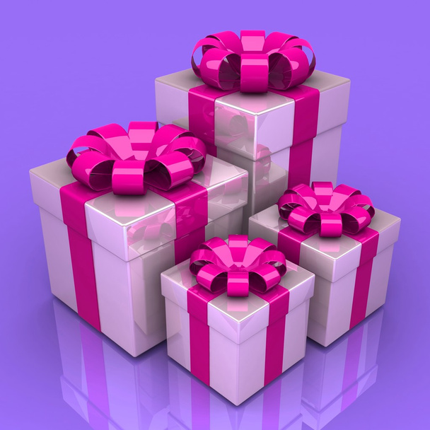 Gift boxes, with a colorful ribbon - Foto, afbeelding