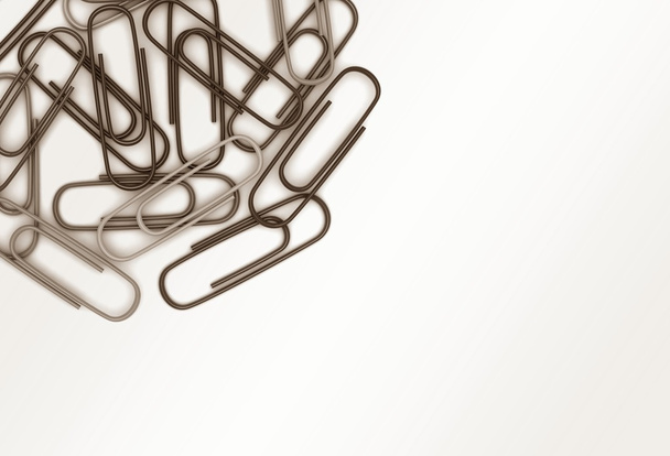 Paper clips scattered in a chaotic manner - Foto, immagini