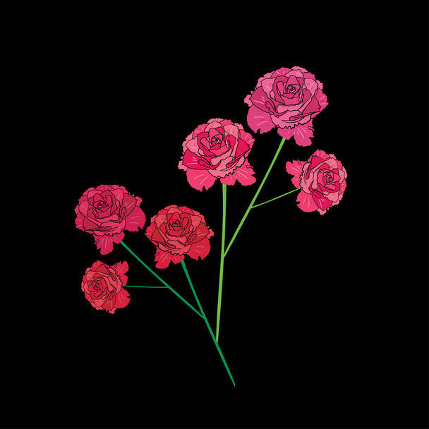 Flores cor de rosa. Ilustração vetorial. - Vetor, Imagem