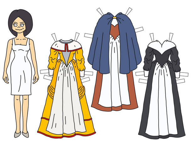 The dressing paper doll baroque noblewoman - Vector, Image