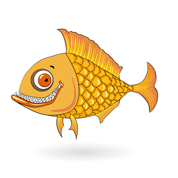 Piranha fish cartoon - Vector, Image