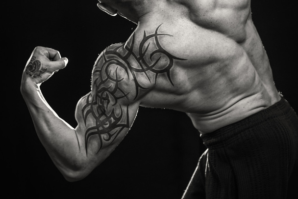 Muscle man with tattoos - Фото, зображення