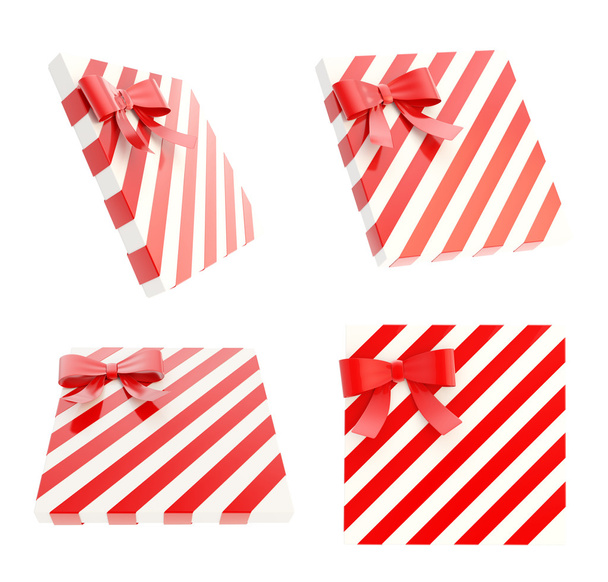 Wrapped gift box with a bow and ribbon - Foto, afbeelding