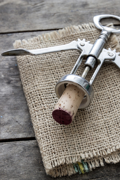 cork and corkscrew - Foto, Imagem