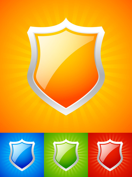Modern medieval element, glossy shield, armor background - Vector, afbeelding