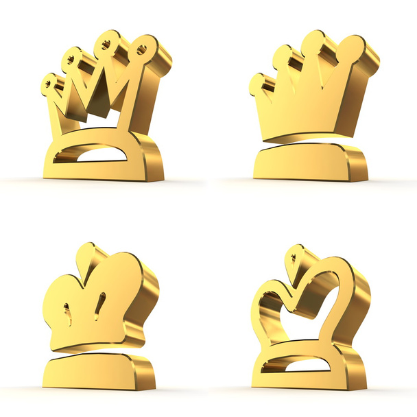 vier Koninklijke kronen - goud - Foto, afbeelding