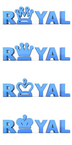 Royal blue woord royal - kronen - Foto, afbeelding
