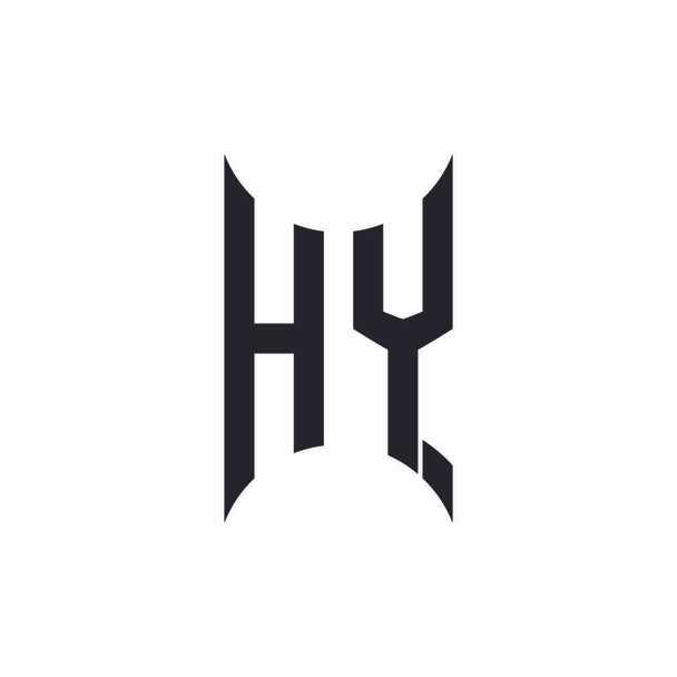HY Monogram幾何学的な形状スタイルテンプレート。孤立した背景のモノグラム初期設計ベクトル - ベクター画像