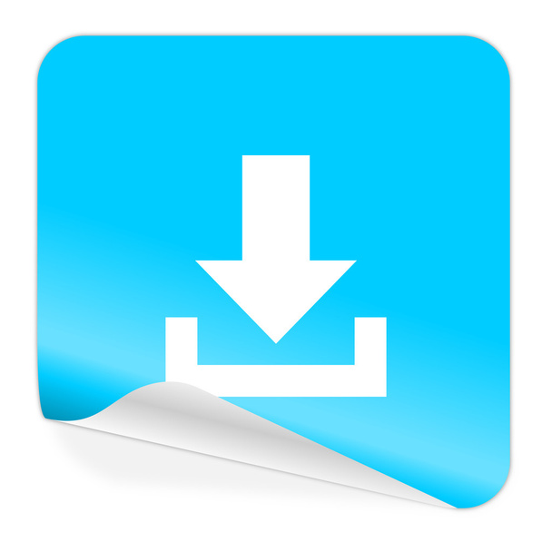 download blue sticker icon - Photo, image