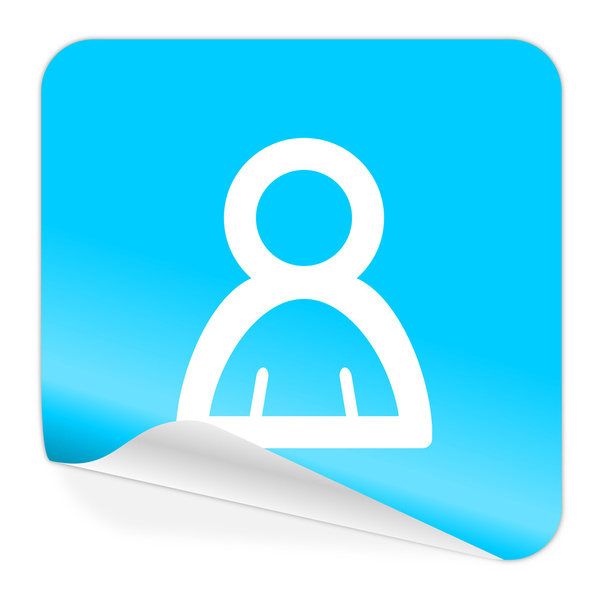 person blue sticker icon - Фото, изображение