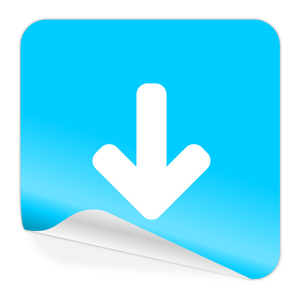 download blue sticker icon - Foto, Imagem