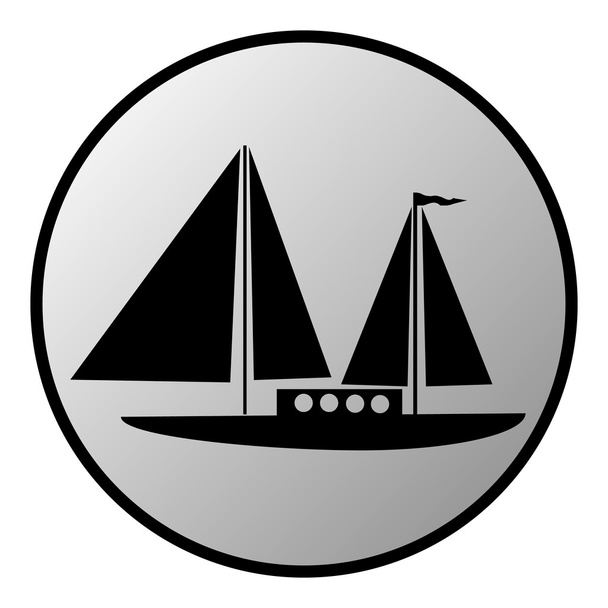 Sailing ship button - Vettoriali, immagini