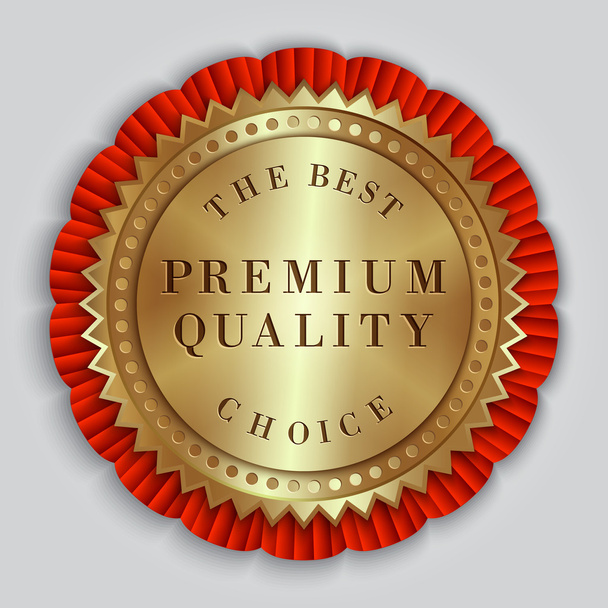 Vector round golden badge label with text - Vector, Image