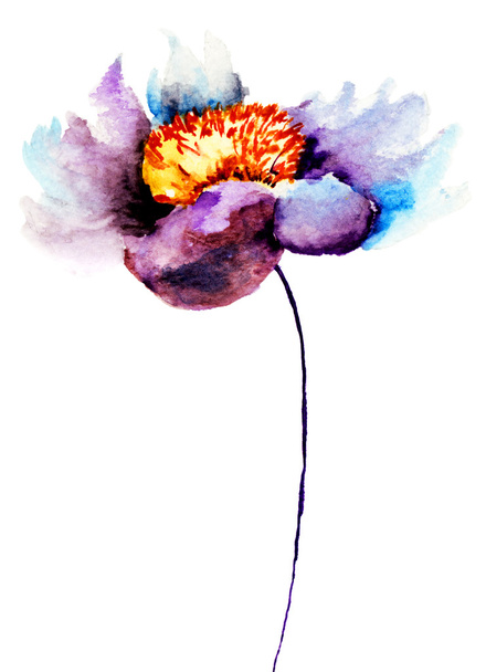 Decorative blue flower - Zdjęcie, obraz