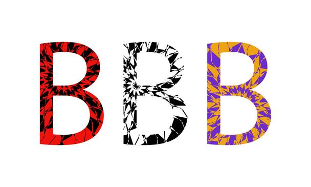 letra B logotipo para design no estilo de op-art - Vetor, Imagem