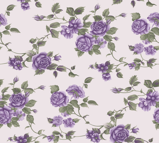 A closeup shot of a flower pattern wallpaper - Photo, image