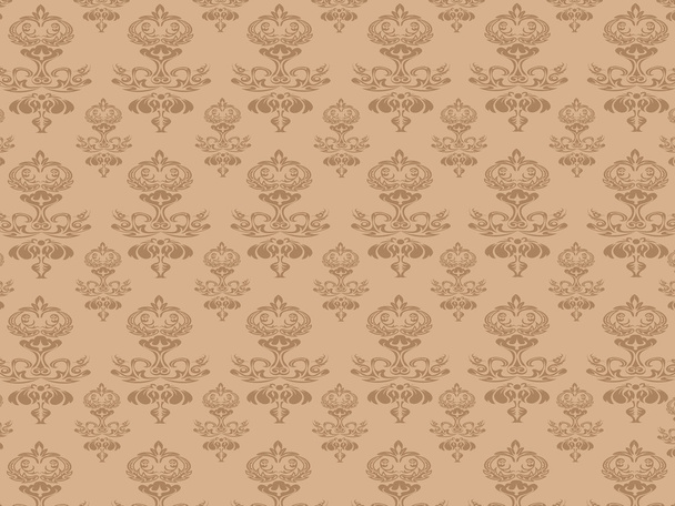 Brown padrão papel de parede sem costura
 - Vetor, Imagem
